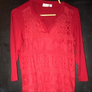 ✨SOLD✨Red 3/4 sleeve top